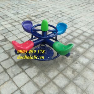 Bập bênh đu quay 4 ghế cho bé mầm non
