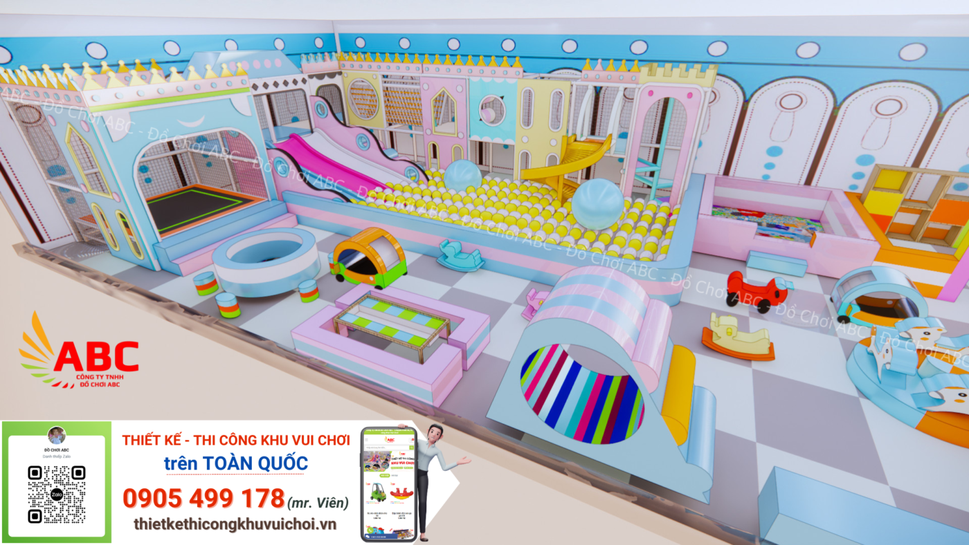 Mẫu thiết kế khu vui chơi 8x18m đẹp - bền