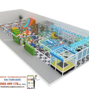 Mẫu Khu Vui Chơi 8x20m đầy đủ các trò chơi hấp dẫn, thú vị cho trẻ