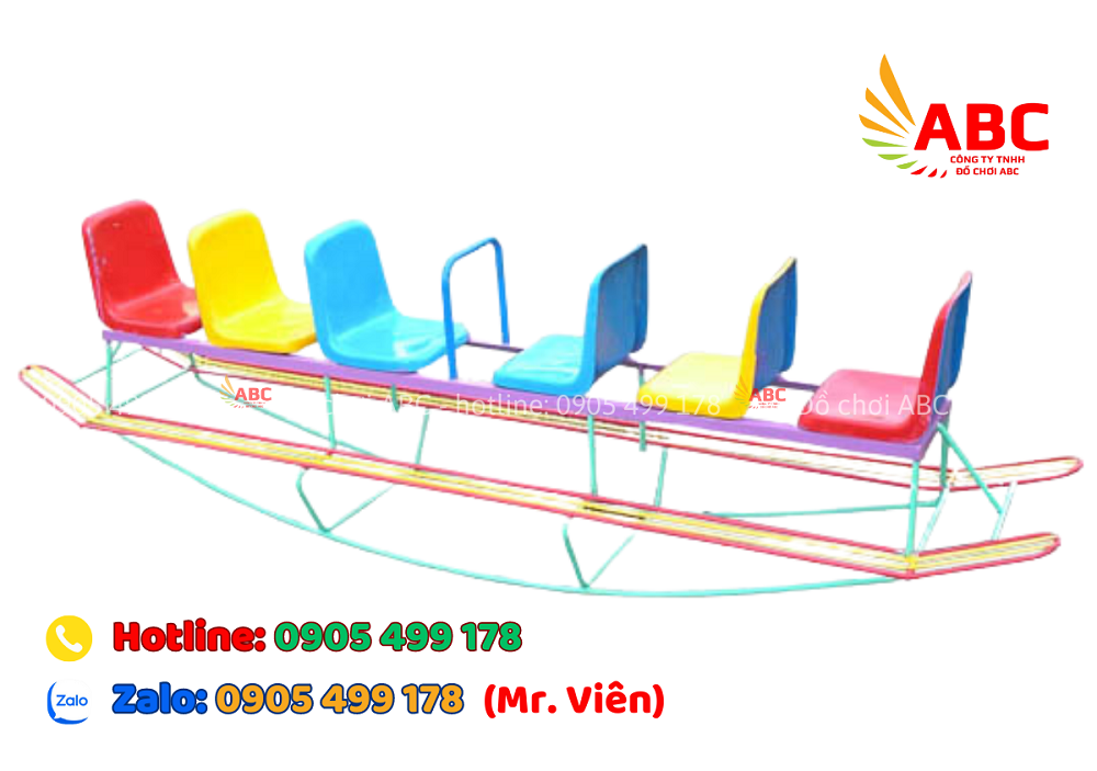 Bập bênh thuyền 6 ghế ngồi nhựa composite