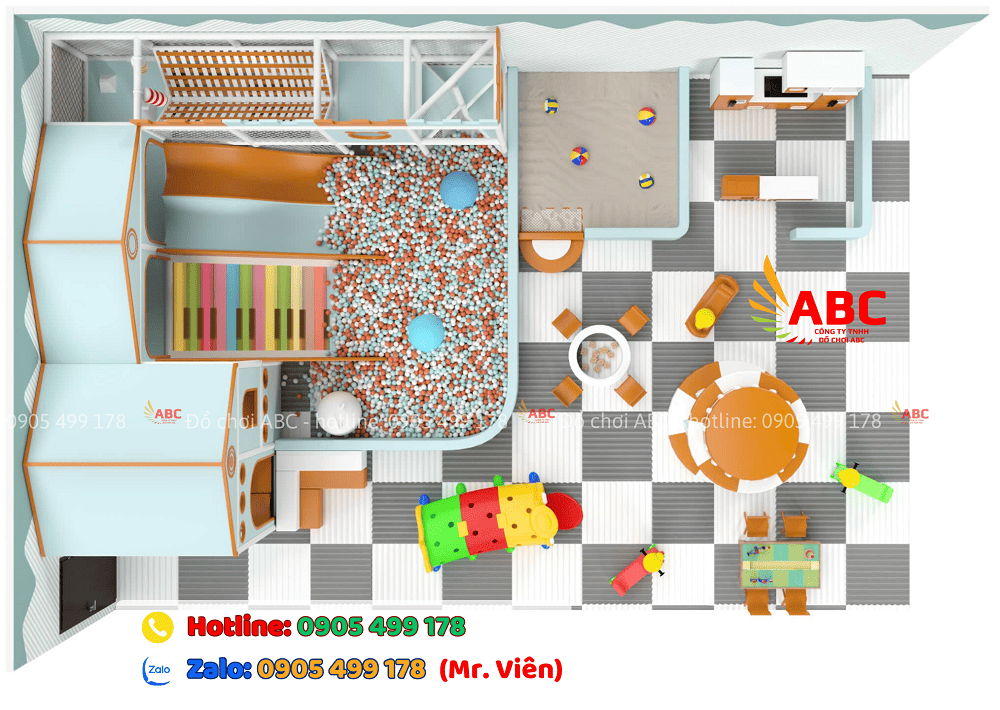 Khu vui chơi 100m2 với đa dạng các trò chơi cho bé thỏa sức khám phá