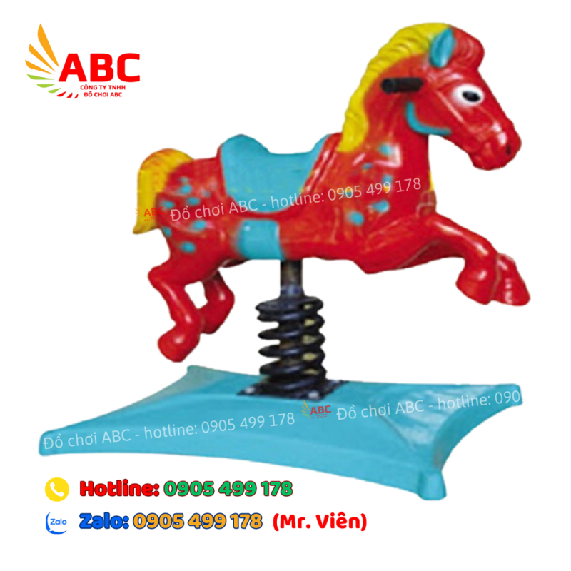 Thú nhún con ngựa lò xò được chế tạo từ composite cao cấp, an toàn cho sức khỏe