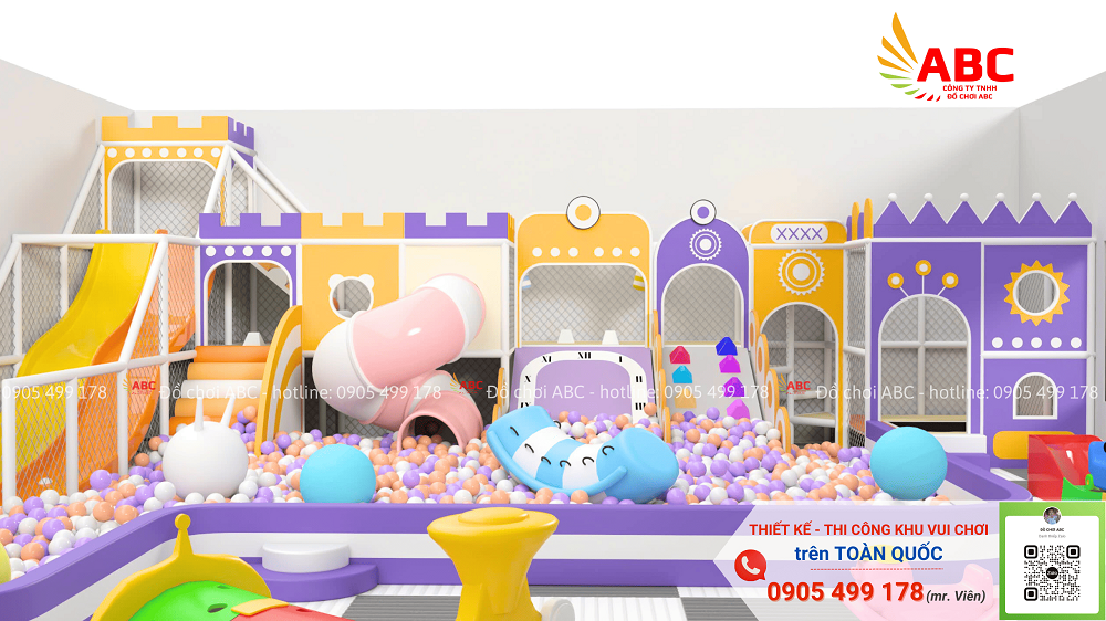 Thiết kế khu vui chơi trẻ em pastel có kích thước: 10x20m