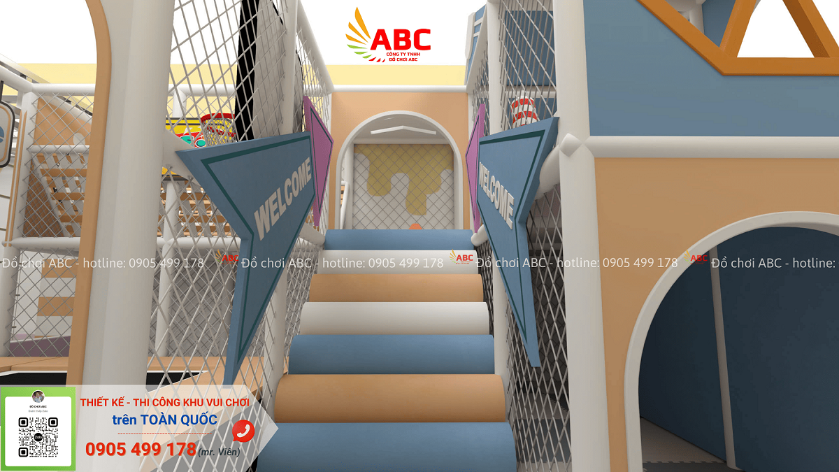 Sự kết hợp hài hòa giữa màu xanh dương và cam pastel tạo ra cảm giác ấm áp, thân thiện, dễ chịu