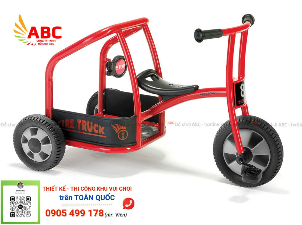 Xe đạp 3 bánh lính cứu hỏa cho bé mầm non