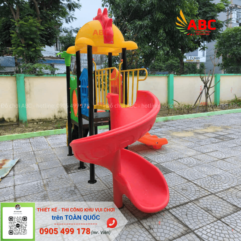 Bộ liên hoàn cầu trượt được thiết kế màu sắc tươi sáng