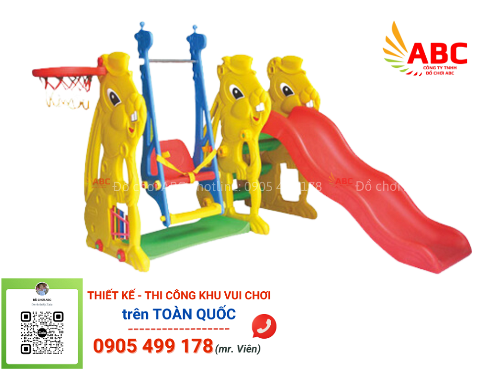 Đặc điểm nổi bật về cầu trượt bóng rổ xích đu hình thỏ