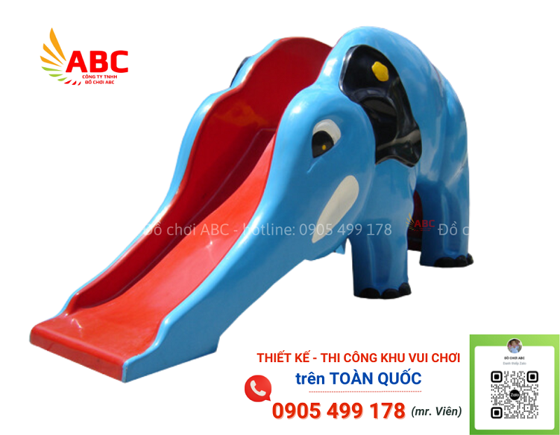 Mẫu cầu trượt hình con voi thiết kế đáng yêu ngộ nghĩnh sẽ khơi dậy niềm hứng thú cho các bé