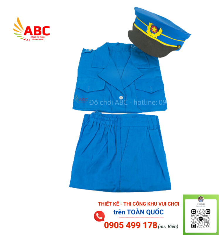 Bộ trang phục công nhân cho bé mầm non
