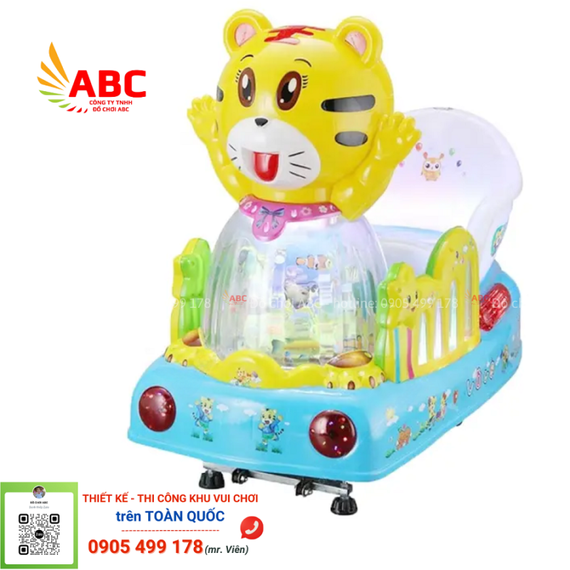 Nhún điện được thiết kế dựa trên những hình dáng sinh động, mô phỏng các con vật dễ thương