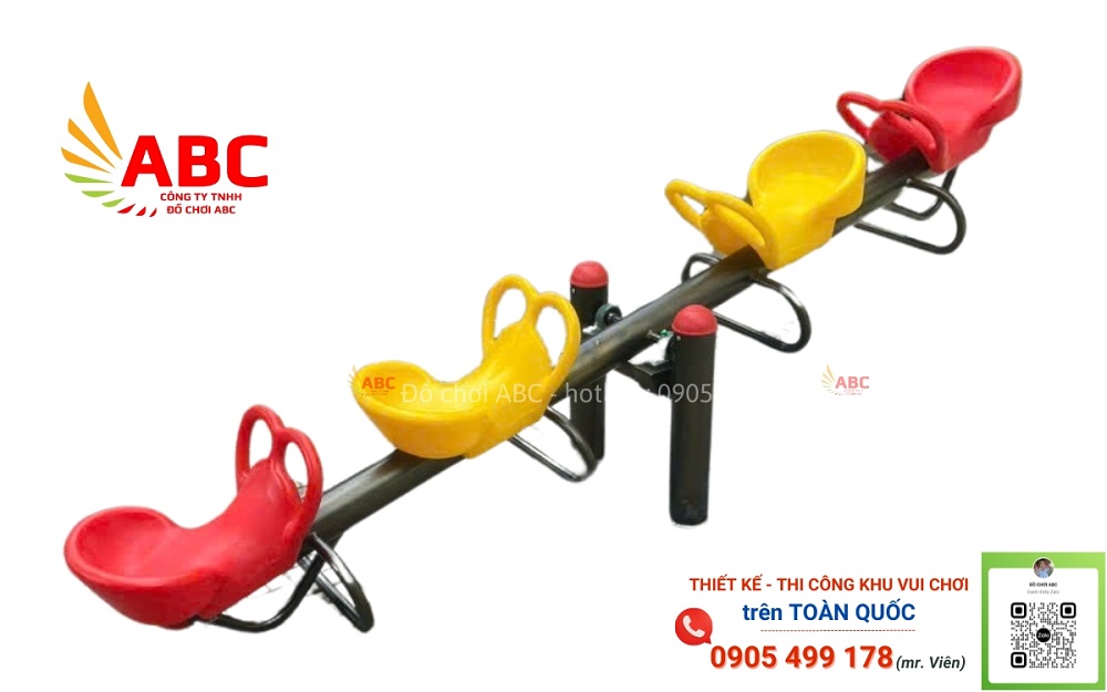 Bập bênh 4 chỗ - Bập bênh ngoài trời cho bé