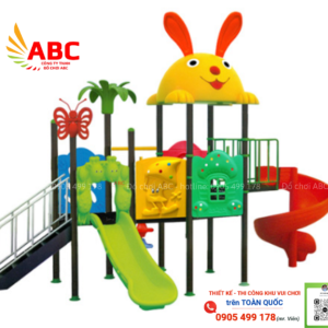 Cầu trượt 3 khối cầu trượt xoắn ngoài trời