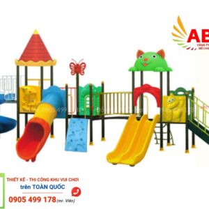 Cầu trượt liên hoàn 5 khối cầu mây ngoài trời