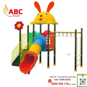 Nhà liên hoàn 2 khối thể chất cầu trượt ống