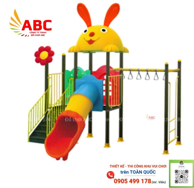 Nhà liên hoàn 2 khối thể chất cầu trượt ống