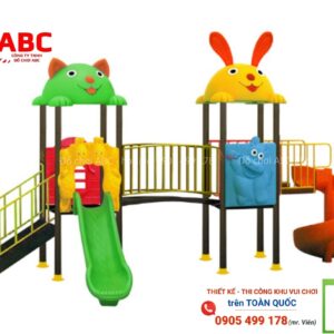 Nhà liên hoàn cầu trượt 2 khối cầu mây