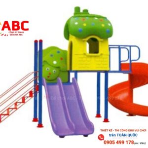 Nhà nấm hai khối cầu trượt xoắn