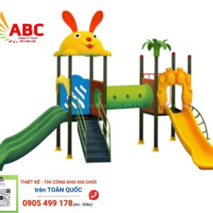 Cầu trượt liên hoàn 2 khối ống chui