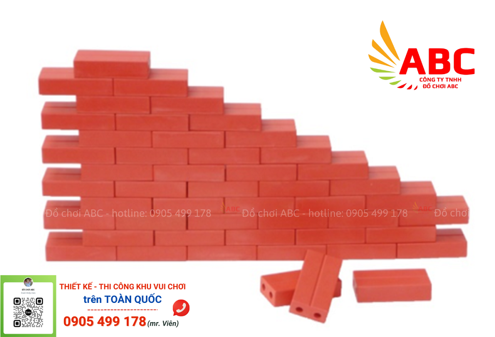 Gạch xây dựng bằng nhựa màu đỏ 20 viên