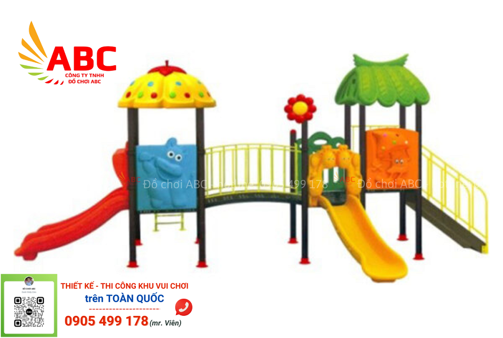 Bộ liên hoàn cầu trượt 3 khối cầu mây