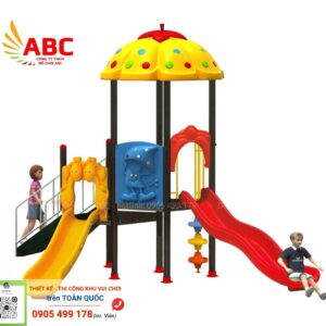 Nhà chòi 2 khối mái bí - Đồ chơi mầm non