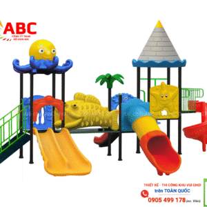 Bộ cầu trượt liên hoàn đại dương cho bé ngoài trời