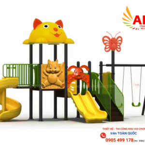Cầu trượt liên hoàn 3 khối xích đu