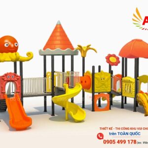 Cầu trượt liên hoàn chủ đề đại dương - Đồ chơi ngoài trời