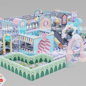 Mẫu khu vui chơi trẻ em liên hoàn Pastel 200m2