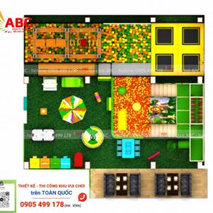 Mẫu thiết kế khu vui chơi trẻ em đa chức năng 16x18m