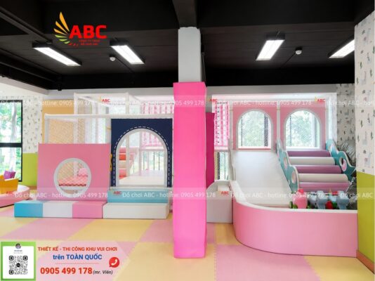Thiết kế thi công Khu vui chơi trẻ em hồng pastel