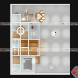 Mẫu khu vui chơi trẻ em trong nhà 60m²