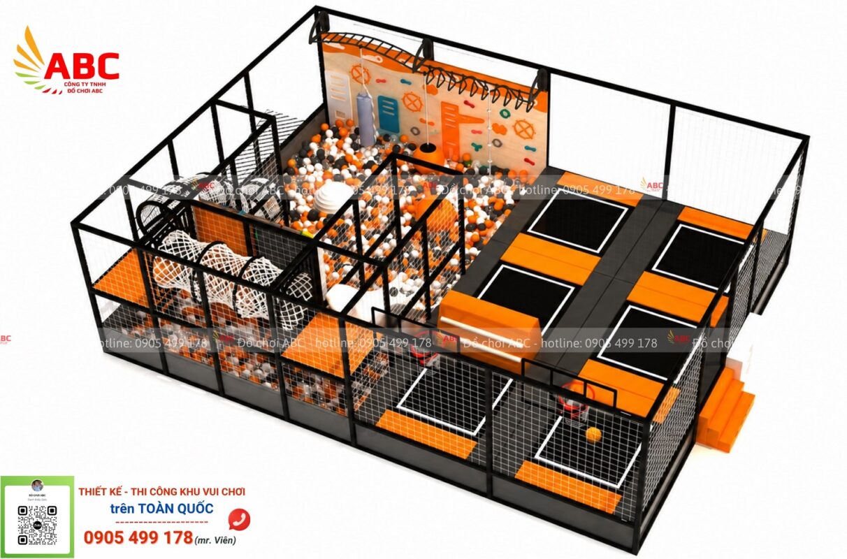 Mẫu khu vui chơi trẻ em trong nhà 65m²