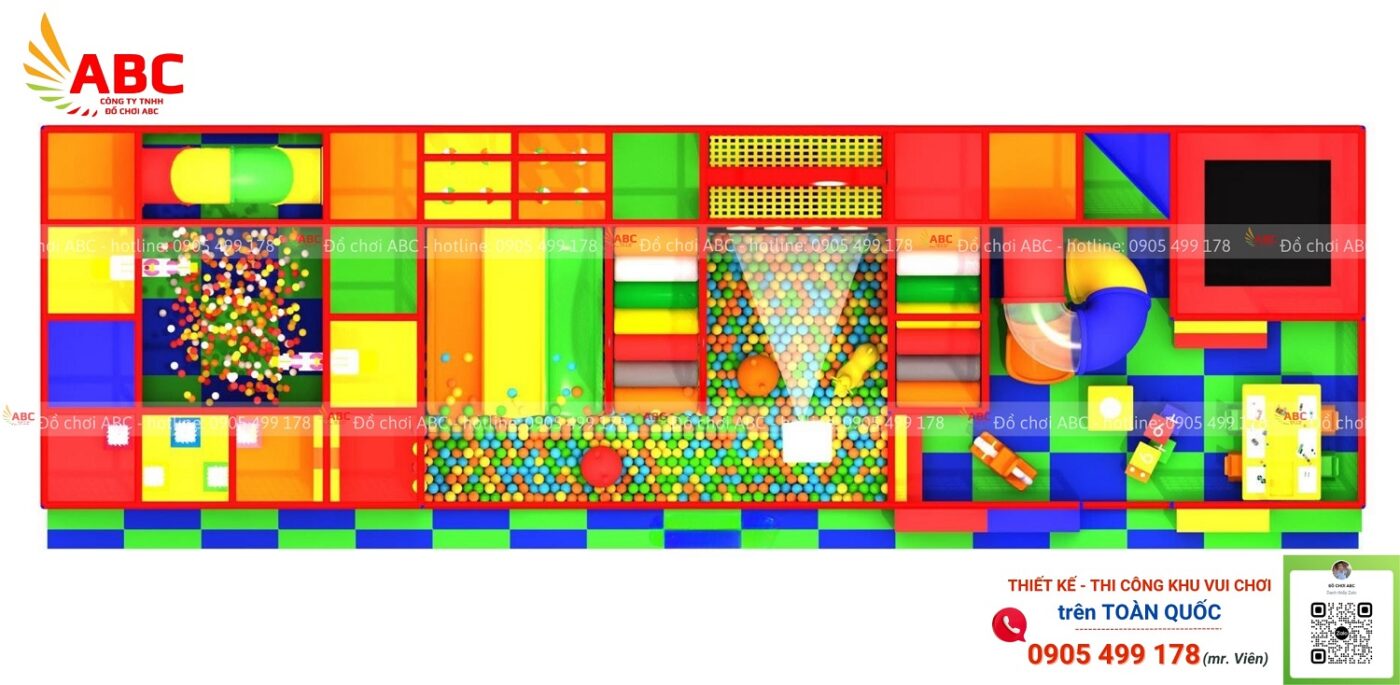 Tổng quan mẫu thiết kế nhà banh khu vui chơi trẻ em trong nhà